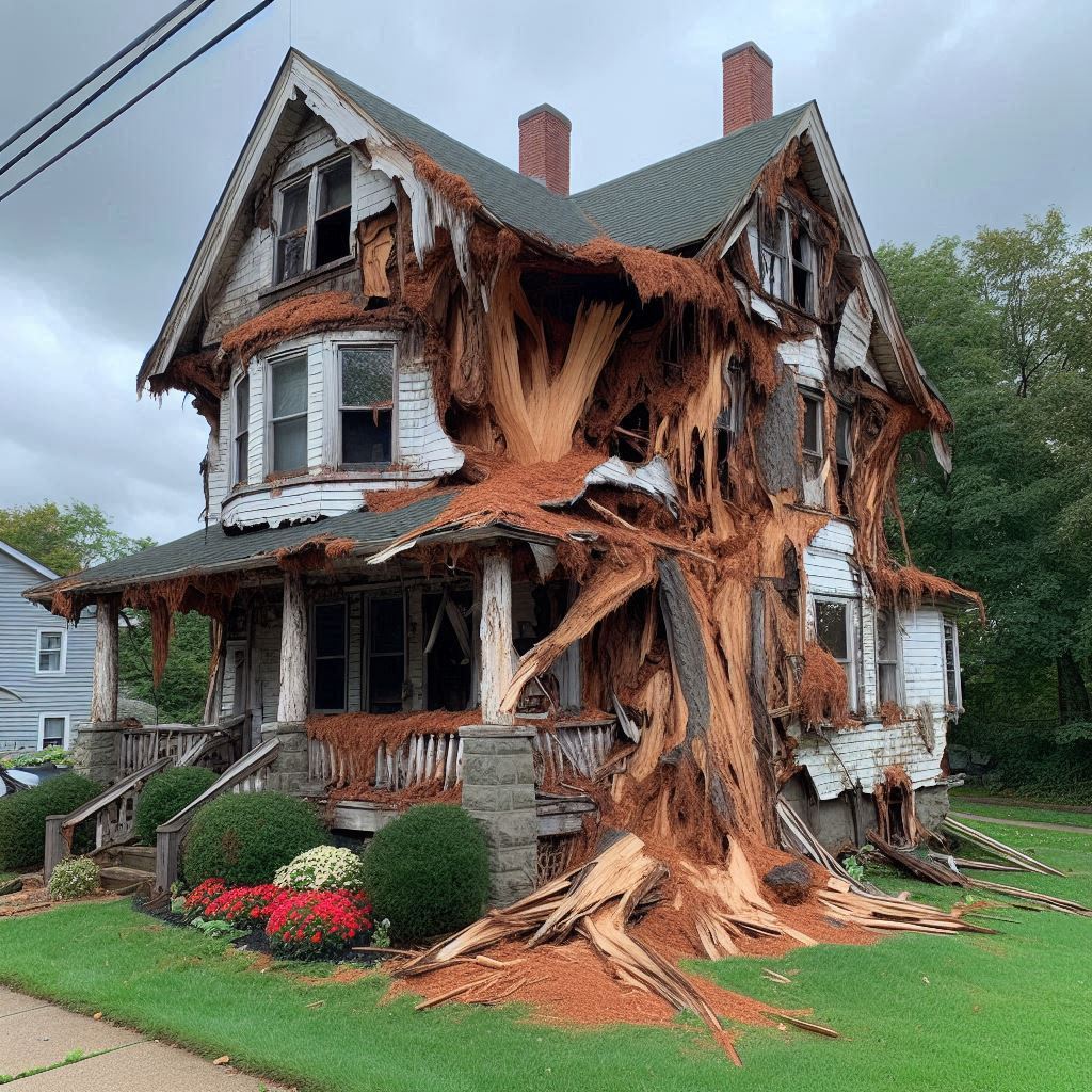 Signs Your Peabody Home Needs a Tree Inspection Damaged tree on an Peabody home showing signs of disease and decay
